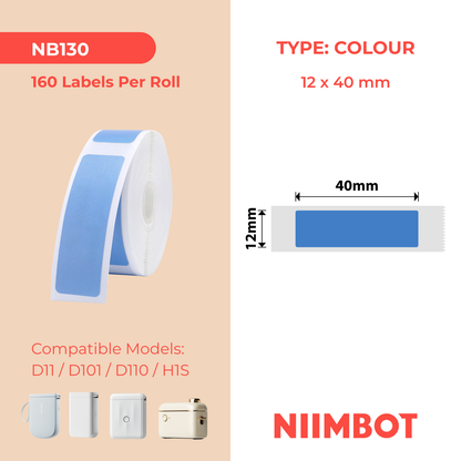 NB130 - NIIMBOT - D11 / D101 / D110 / H1S - 12X40MM - 155 BLUE LABELS