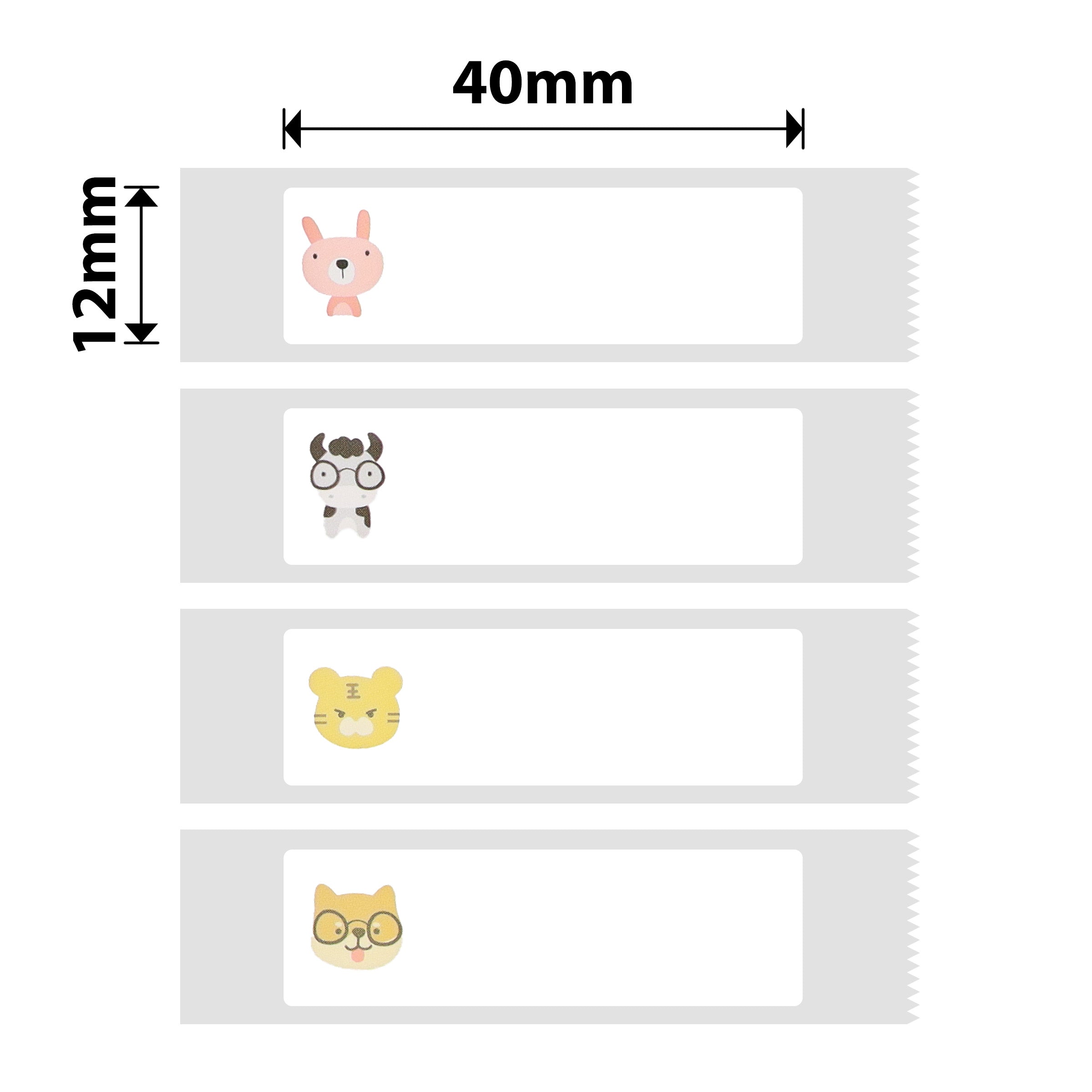 NB139 - Niimbot - D11 / D101 / D110 / H1S - 12x40mm - 155 Zoo Labels
