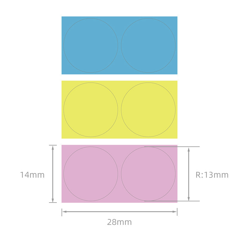 NB155 - NIIMBOT - D11 / D101 / D110 / H1S - 14X28MM - 220 LABELS PER ROLL - SOLD PYB (MULTI- COLOUR) DESIGN