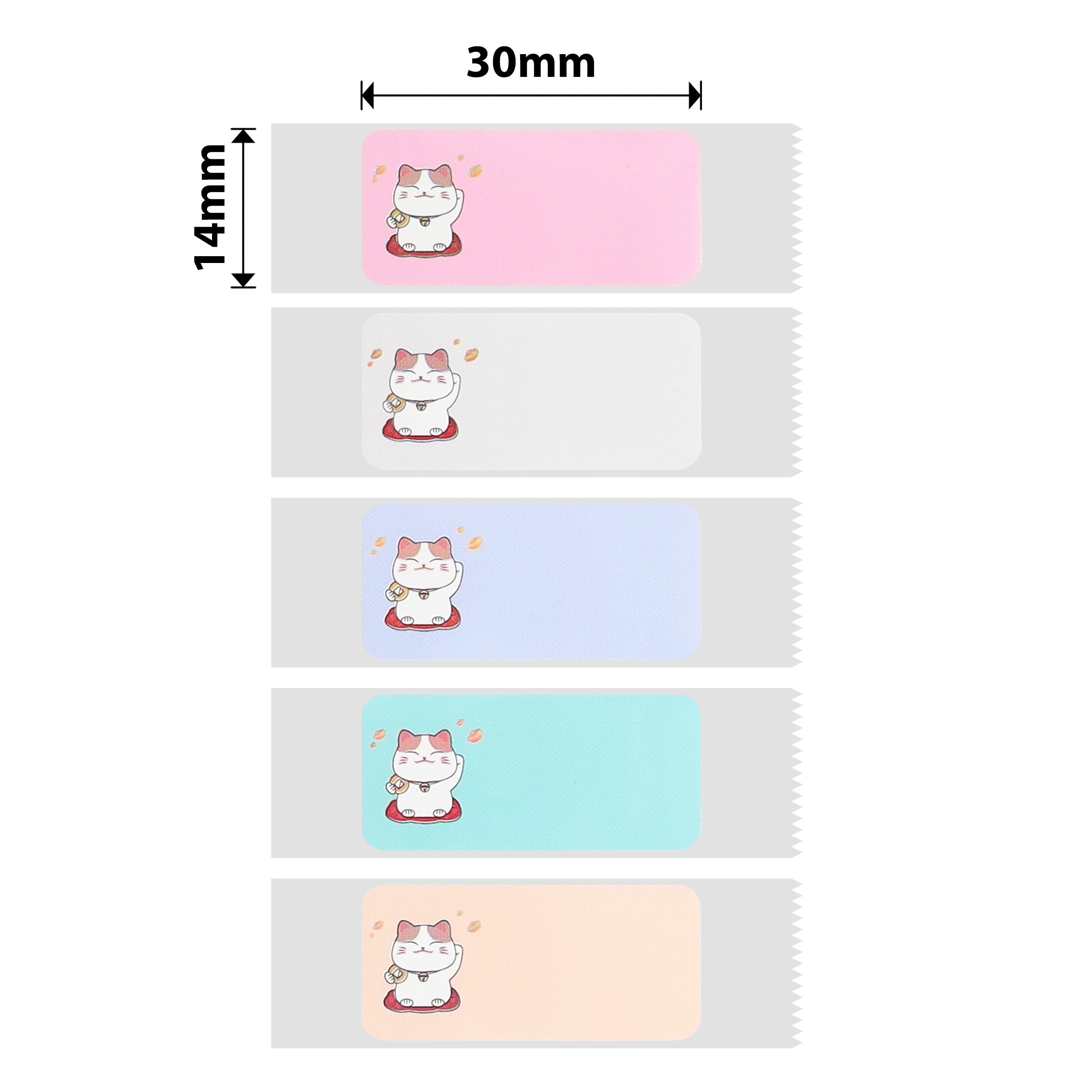 NB157 - Niimbot - D11 / D101 / D110 / H1S - 14x30mm - 195 Lucky Cat Labels