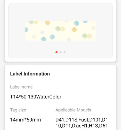 NB175 - NIIMBOT - D11 / D101 / D110 / H1S - 14X50MM - 125 MEMORY RECALL LABELS