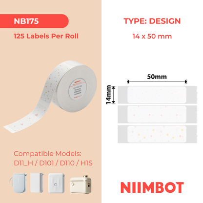 NIIMBOT - D Range - 14x50mm - Memory Recall - 125 Labels