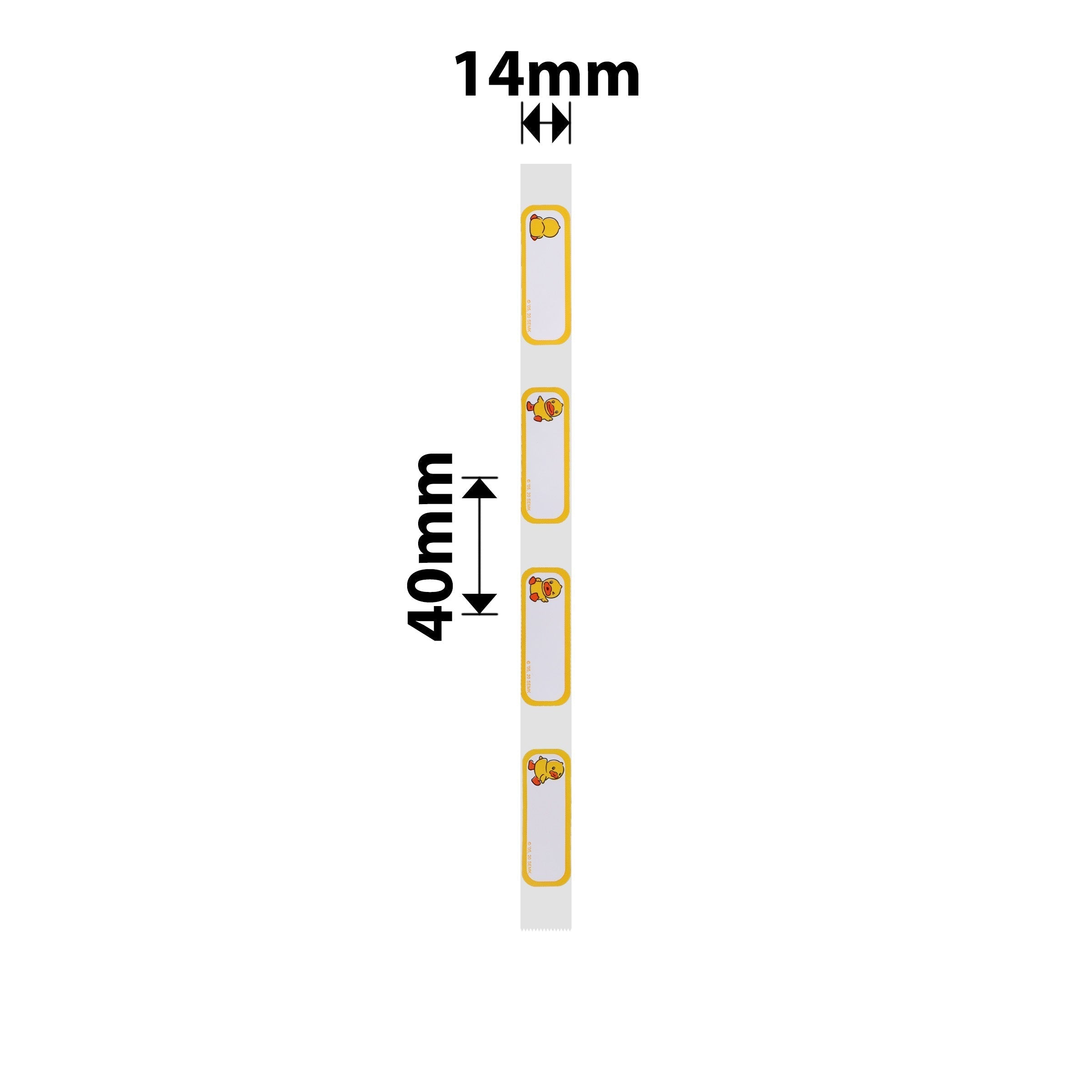 NB176 - NIIMBOT - D11 / D101 / D110 / H1S - R14X40MM - 160 LABELS PER ROLL - HAPPY DUCK DESIGN