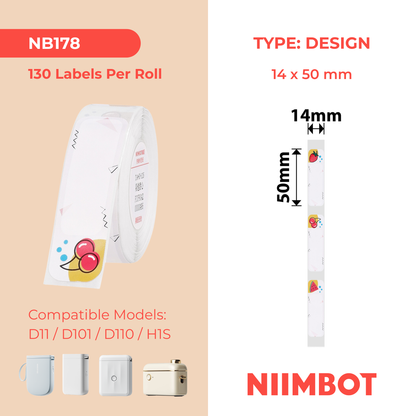 NIIMBOT - D11 / D101 / D110 / H1S - 14X50MM - 130 LABELS - SWEETFRUIT
