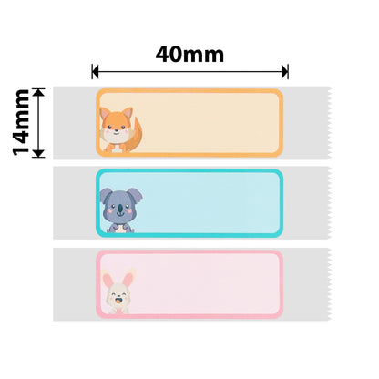 NB180 - Niimbot - D11 / D101 / D110 / H1S - 14x40mm - 155 Cute Animals Labels
