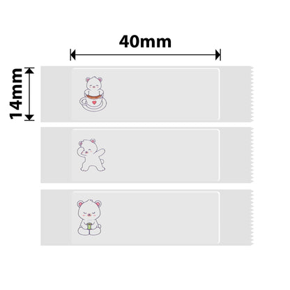 NB421 - Niimbot - N1 - 14x40mm - 150 Bear Transparent Labels