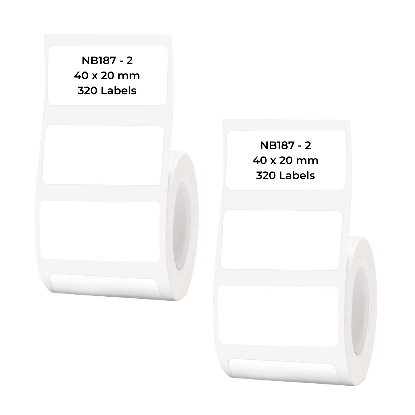 NB187 - NIIMBOT - B1 / B21 / B3S - 40X20MM - 320 LABELS PER ROLL - WHITE