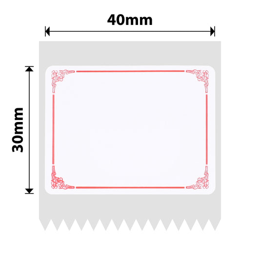 NB188 - NIIMBOT - B1 / B21 / B3S - 40*30MM - 230 LABELS PER ROLL - RED BORDER DESIGN