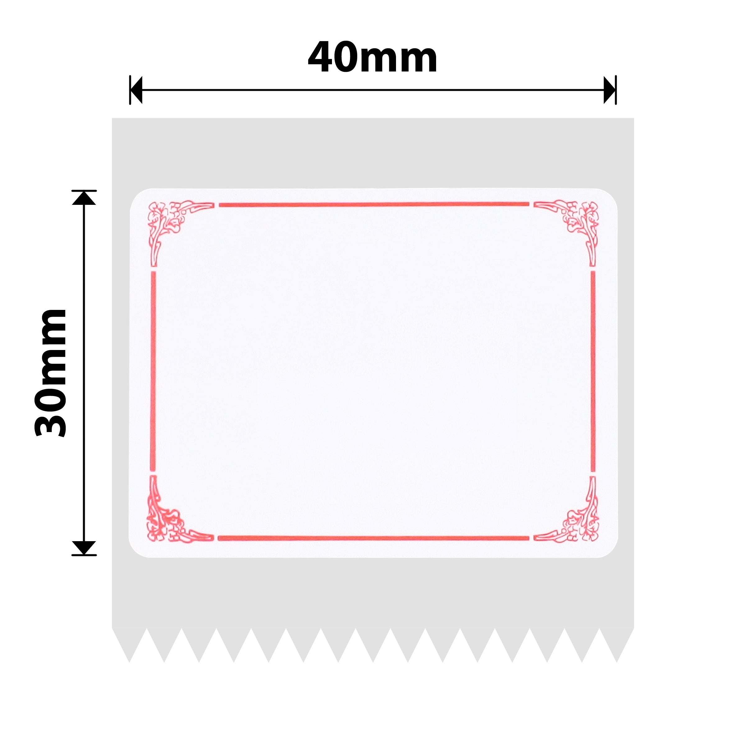 NB188 - Niimbot - B1 / B21 / B31 / B3S / B4 - 40x30mm - 230 Red Border Labels