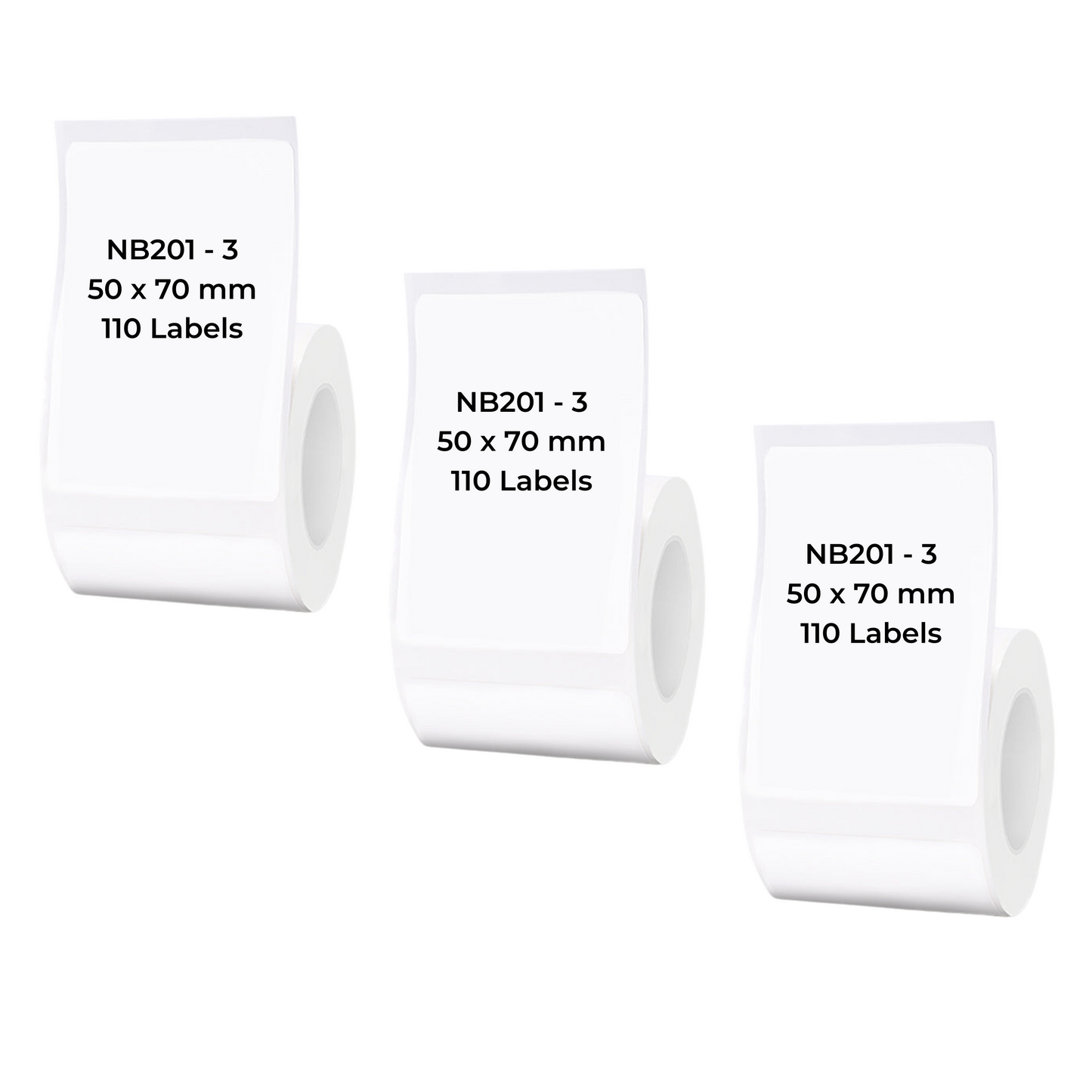 NB201 - NIIMBOT - B1 / B21 / B3S - T50X70MM - 110 LABELS PER ROLL - WHITE