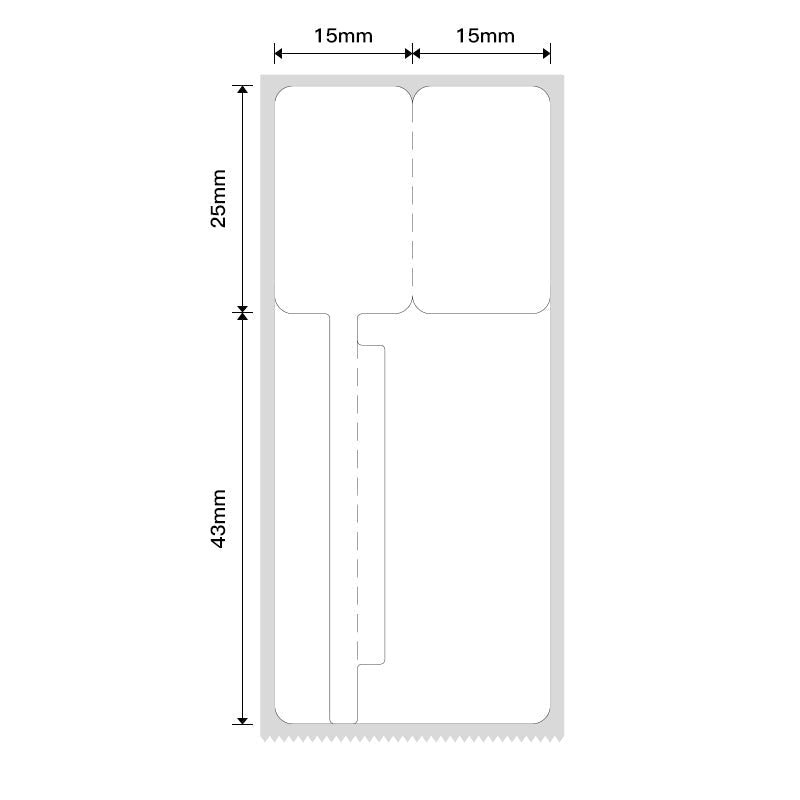 NB205 - NIIMBOT - B1 / B21 / B3S / B4 - T30X70MM (30X25+45) - 100 LABELS PER ROLL - WHITE - CABLE
