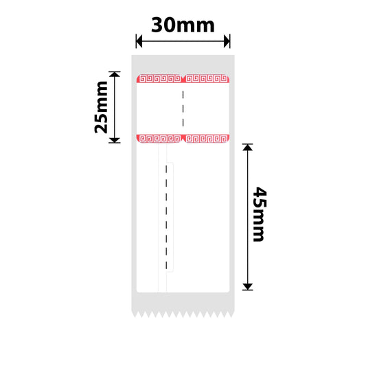 NB204 - NIIMBOT - B1 / B21 / B3S - 30X70MM - RING - 100 LABELS PER ROLL - RED BORDER DESIGN