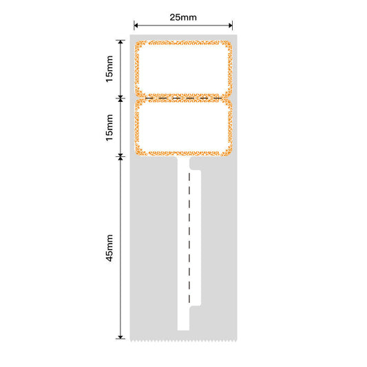NB207 - NIIMBOT - B1 / B21 / B3S - R02T - 25X75MM (25X30+45) - 100 LABELS PER ROLL - ORANGE INK DESIGN