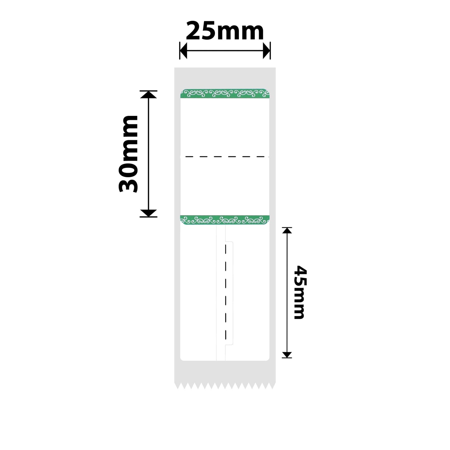 NB208 - NIIMBOT - B1 / B21 / B3S - 25X30+45MM - RING - 100 LABELS PER ROLL - GREEN BORDER DESIGN