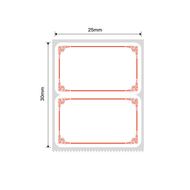 NB209 - NIIMBOT - B1 / B21 / B3S / B4 - 25X30MM - 230 LABELS PER ROLL - LIGHT RED DESIGN