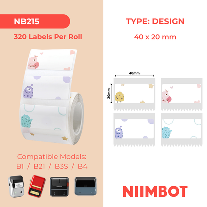 NB215 - Niimbot - B1 / B21 / B31 / B3S / B4 - 40x20mm - 320 Monster Labels
