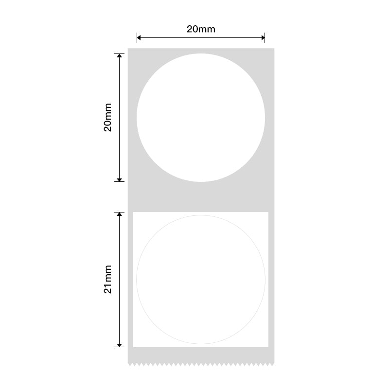 NB218 - NIIMBOT - B1 / B21 / B3S - 21X21MM - 300 LABELS PER ROLL - ROUND - WHITE