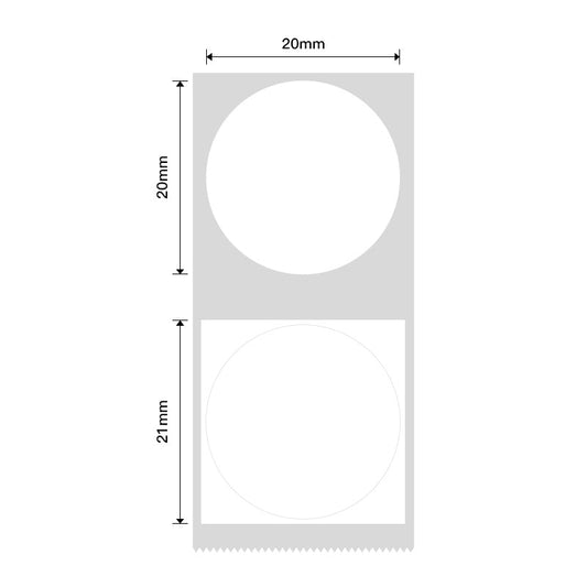 NB218 - NIIMBOT - B1 / B21 / B3S - 21X21MM - 300 LABELS PER ROLL - ROUND - WHITE