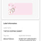 NB219 - NIIMBOT - B1 / B21 / B3S - 40X20MM - 320 THERMAL LABELS - PINK RABBIT DESIGN
