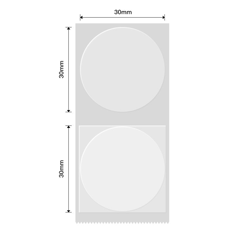 NB224 - NIIMBOT - B1 / B21 / B3S / B4 - TT31X31MM - 210 LABELS PER ROLL - ROUND - TRANSPARENT