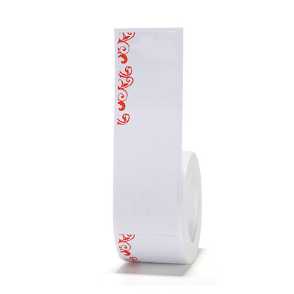 NB228 - NIIMBOT - B1 / B21 / B3S / B4 - R02T - 25X75MM (25x30+45) - 100 LABELS PER ROLL - RED PATTERN DESIGN