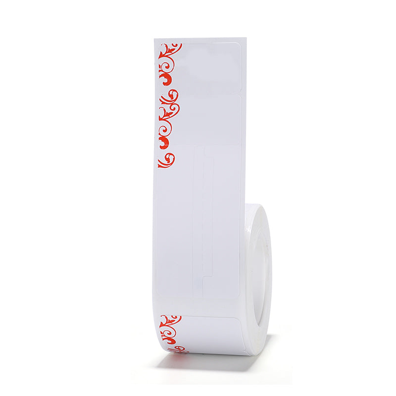 NB228 - NIIMBOT - B1 / B21 / B3S / B4 - R02T - 25X75MM (25x30+45) - 100 LABELS PER ROLL - RED PATTERN DESIGN