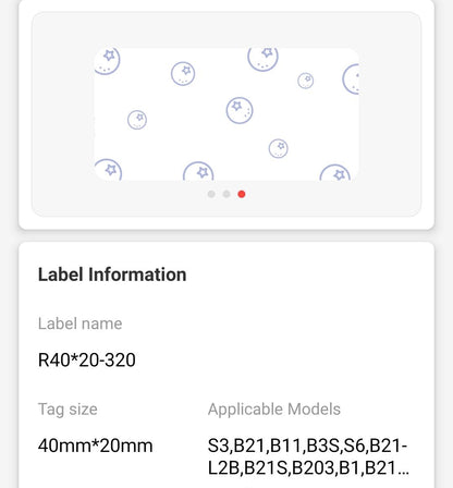 NB229 - NIIMBOT - B1 / B21 / B3S / B4 - 40X20MM - 320 FRUIT PATTERN LABELS