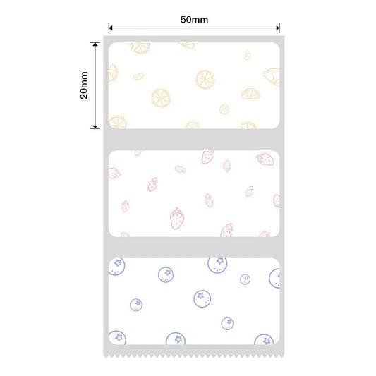 NB229 - NIIMBOT - B1 / B21 / B3S - T40X20MM - 320 LABELS PER ROLL - FRUIT SHADING DESIGN