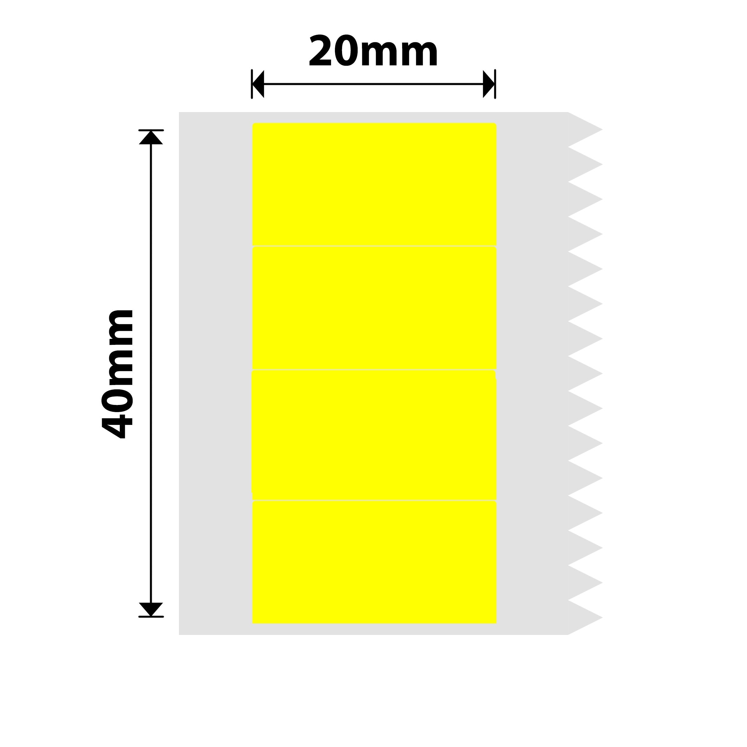 NB235 - Niimbot - B1 / B21 / B31 / B3S / B4 - 10x20mm/4R - 1,200 Yellow 4 Split Labels
