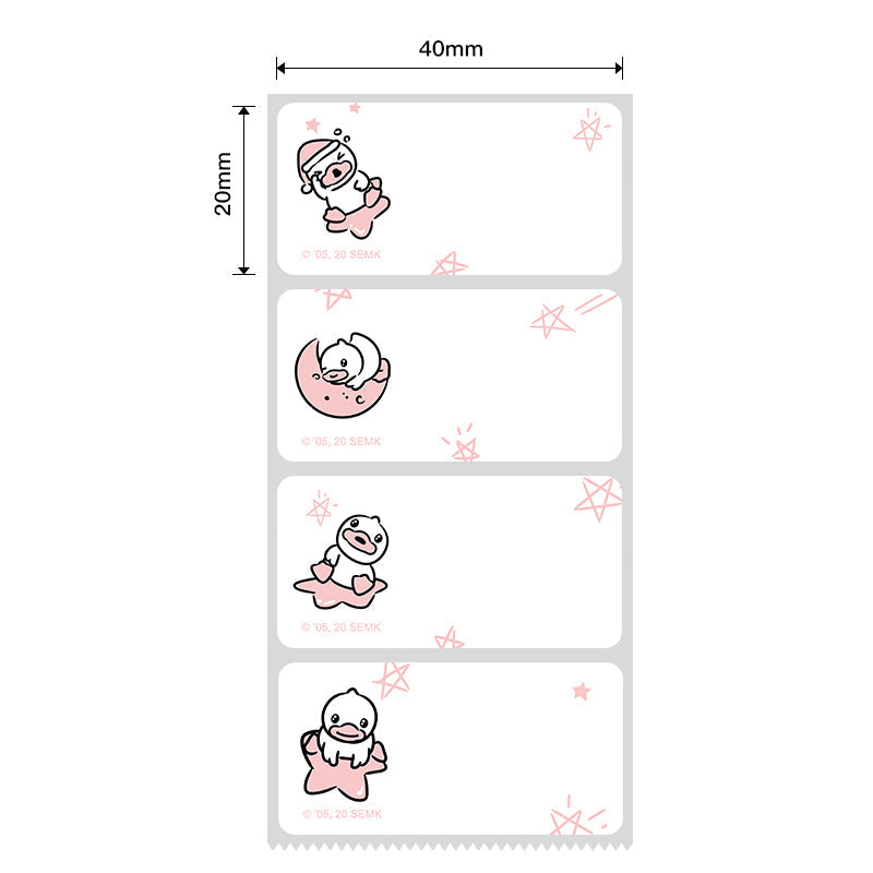 NB241 - NIIMBOT - B1 / B21 / B3S / B4 - 40X20MM - 320 LABELS PER ROLL - DUCK DESIGN