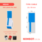 NB249 - NIIMBOT - B1 / B21 / B3S - R02F - 25X78MM (25X38+40X7) - 100 BLUE THERMAL LABELS - CABLE