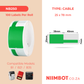 NB250 - NIIMBOT - B1 / B21 / B3S - 25X78MM - 100 LABELS PER ROLL - CABLE / JEWELLERY - GREEN