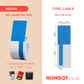 NB254 - NIIMBOT - B1 / B21 / B3S - R03F - 30X95MM (30X45+50X9) - 80 BLUE THERMAL LABELS - CABLE DESIGN