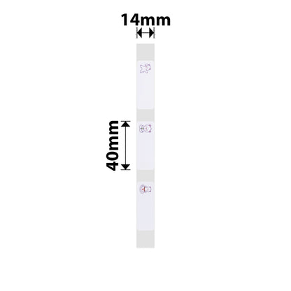 NB256 - NIIMBOT - D11 / D101 / D110 / H1S - ER14X40MM - 160 LABELS PER ROLL - LAZY BEAR DESIGN