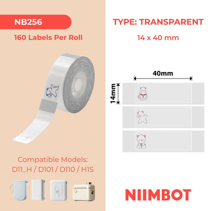 NIIMBOT - D Range - 14x40mm - Lazy Bear - 160 Labels