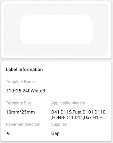 NB266 - NIIMBOT - D11 / D101 / D110 / H1S - R10X25MM - 240 LABELS PER ROLL - WHITE