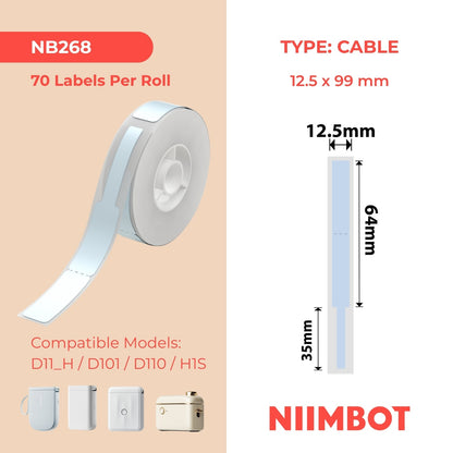 NIIMBOT - D Range - 12.5x99mm - Blue Cloud Cable - 70 Labels