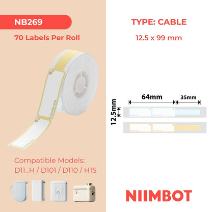NIIMBOT - D Range - 12.5x99mm - Lucky Cable - 70 Labels