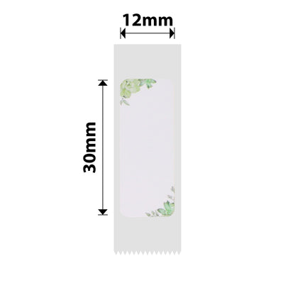 NB272 - NIIMBOT - D11 / D101 / D110 / H1S - R12X30MM - 210 LABELS PER ROLL - GREEN LEAVES DESIGN