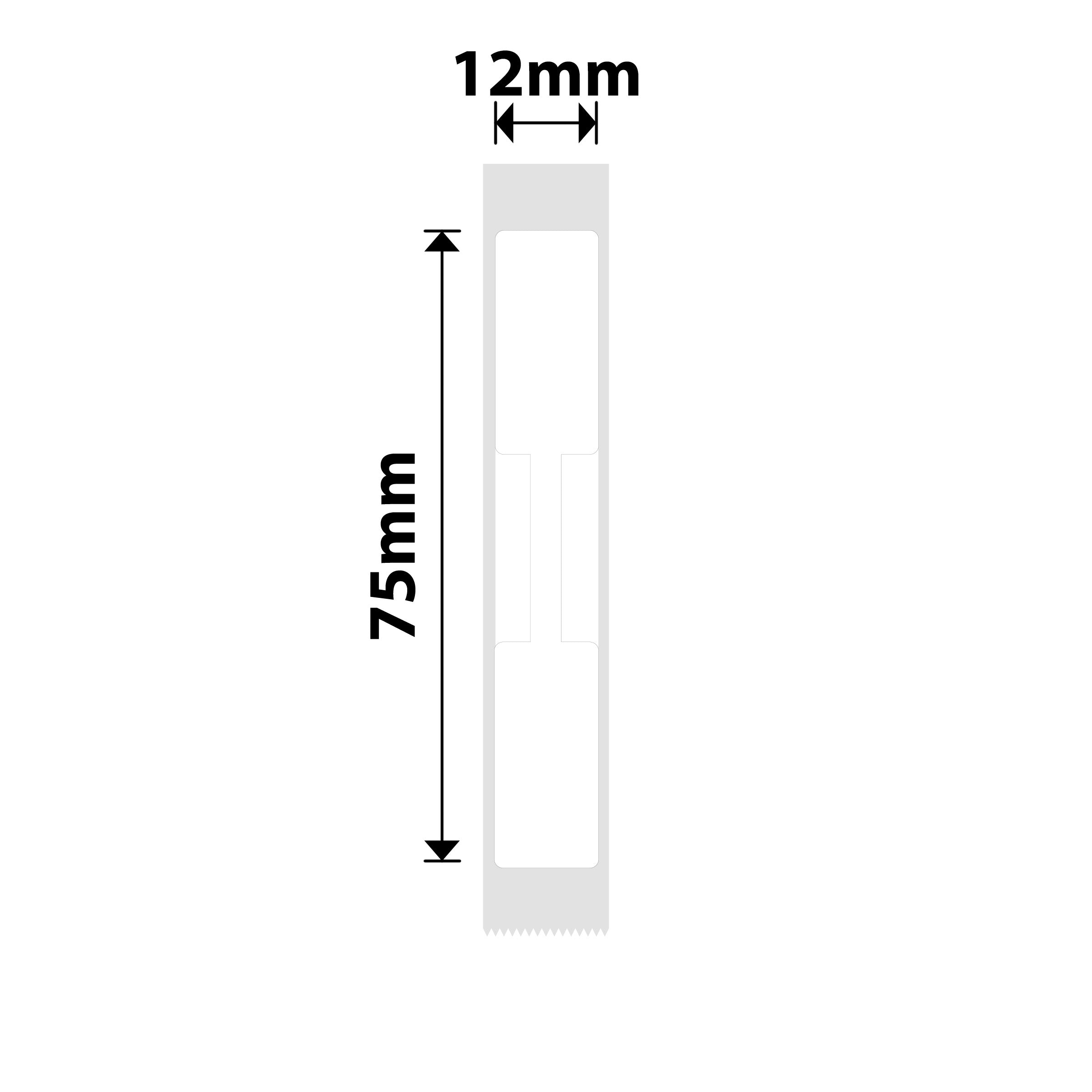 NB277 - NIIMBOT - D11 / D101 / D110 / H1S - R12X75MM - 90 LABELS PER ROLL - JEWELLERY - WHITE