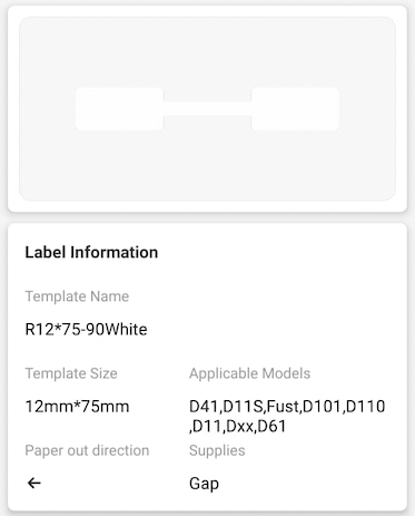 NB277 - NIIMBOT - D11 / D101 / D110 / H1S - R12X75MM - 90 LABELS PER ROLL - JEWELLERY - WHITE