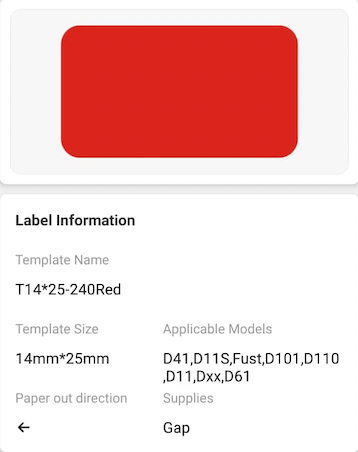 NB278 - NIIMBOT - D11 / D101 / D110 / H1S - 14X25MM - 225 RED LABELS