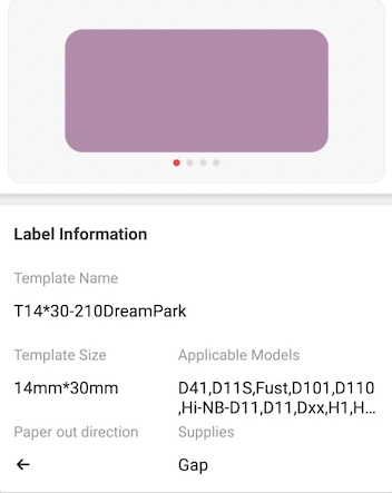 NB282 - NIIMBOT - D11 / D101 / D110 / H1S - R14X30MM - 210 LABELS PER ROLL -  DREAM PARK (4 COLOURS)