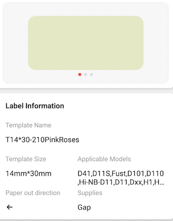 NB284 - NIIMBOT - D11 / D101 / D110 / H1S - R14X30MM - 210 LABELS PER ROLL -  GREEN (3 COLOURS)