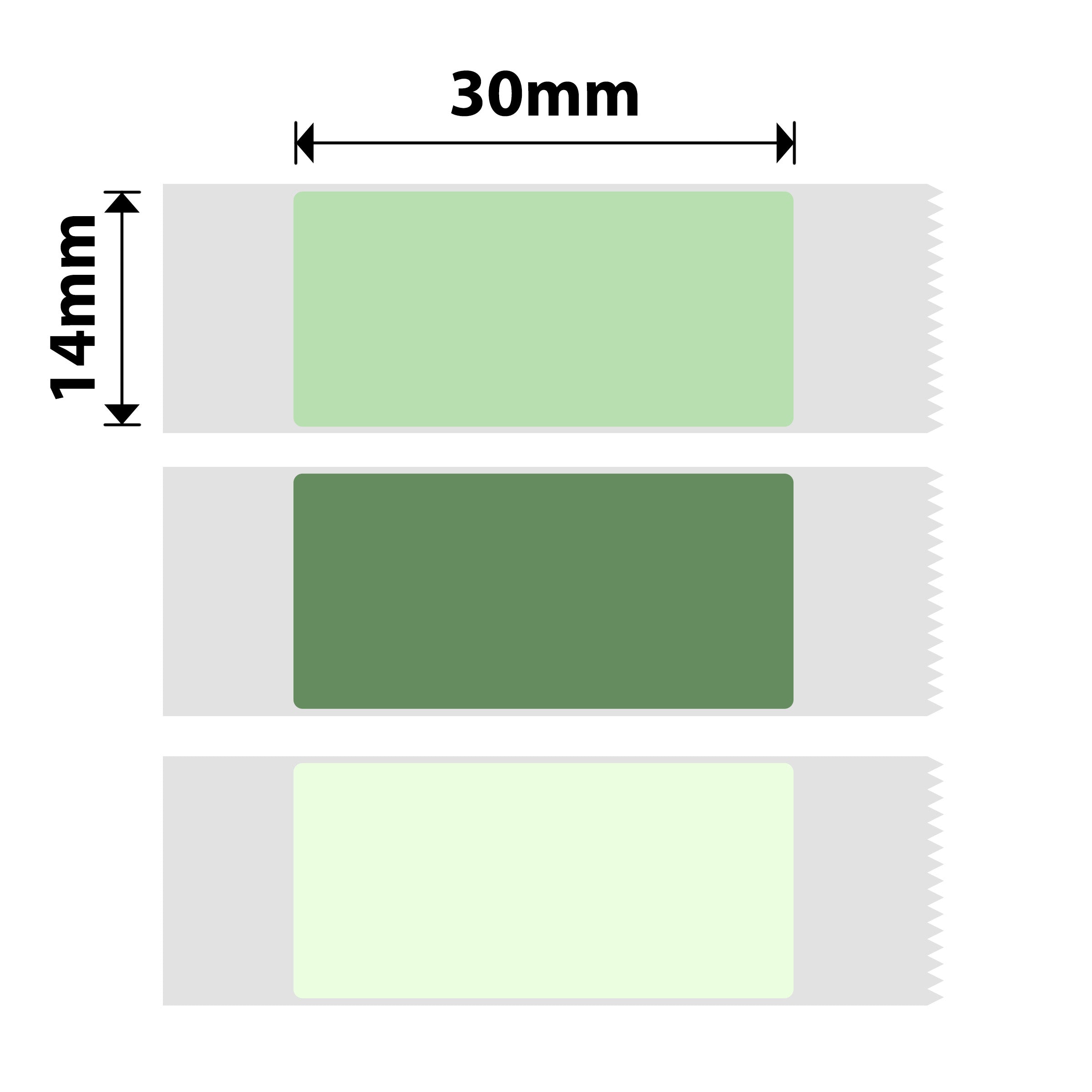 NB284 - Niimbot - D11 / D101 / D110 / H1S - 14x30mm - 195 Green Mixed Colours Labels