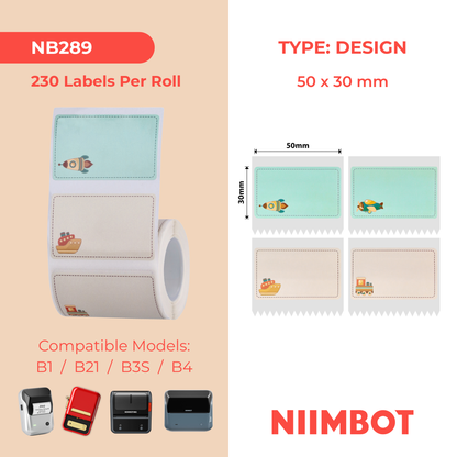 NB289 - Niimbot - B1 / B21 / B31 / B3S / B4 - 50x30mm - 230 Childhood Dream Labels