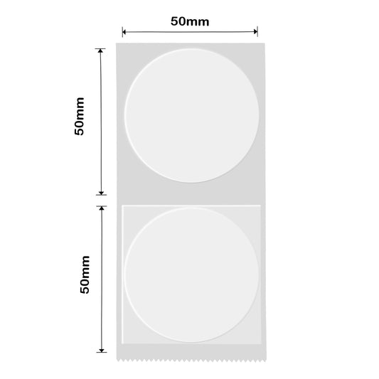 NB290 - NIIMBOT - B1 / B21 / B3S - TT50X50MM - 150 LABELS PER ROLL - ROUND - TRANSPARENT