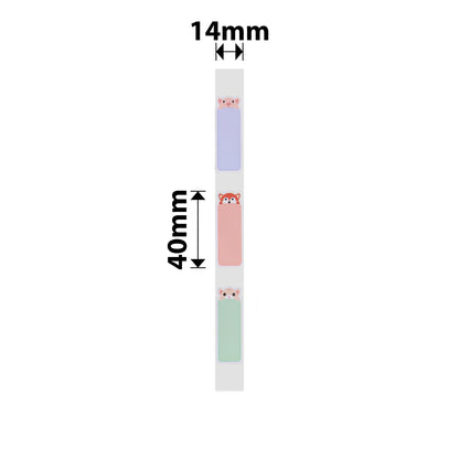 NB291 - NIIMBOT - D11 / D101 / D110 / H1S - R14X40MM - 160 LABELS PER ROLL - SLEEPY ANIMALS DESIGN