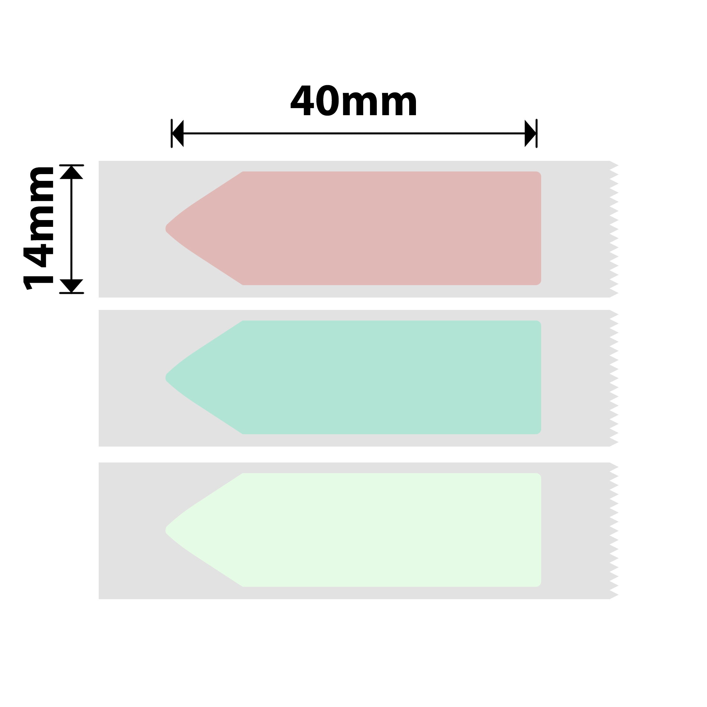 NB293 - Niimbot - D11 / D101 / D110 / H1S - 14x40mm - 160 Stationary Arrow Shape Colour Labels