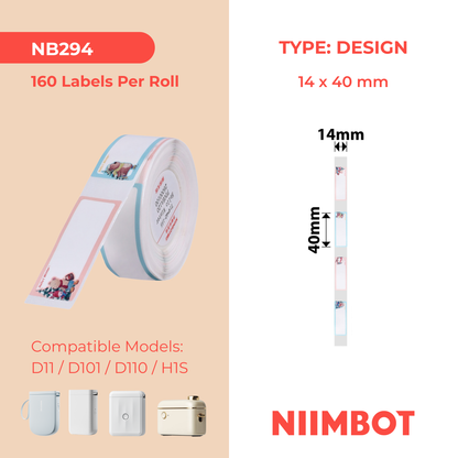 NB294 - NIIMBOT - D11 / D101 / D110 / H1S - R14X40MM - 160 LABELS PER ROLL - HELLO WINTER